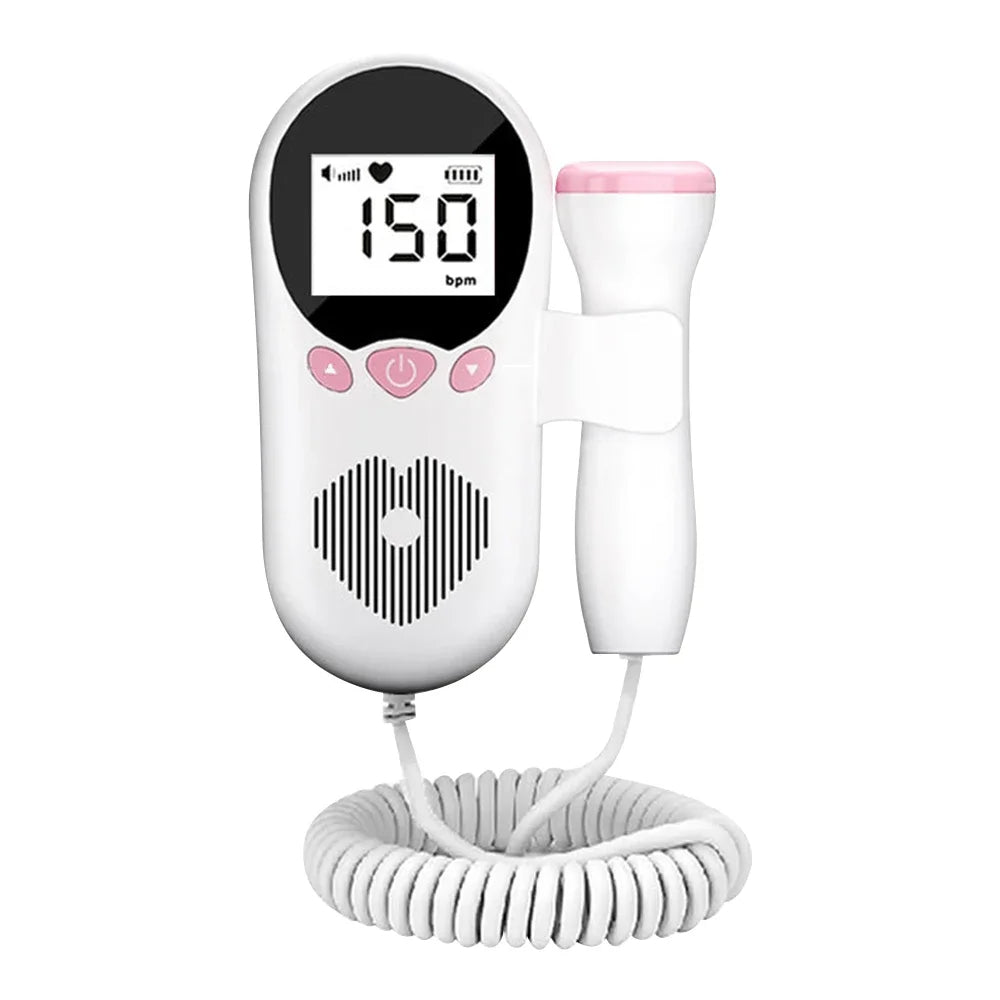 Portable fetal heartbeat doppler monitor for women, allowing easy home pregnancy monitoring and baby heartbeat checks.