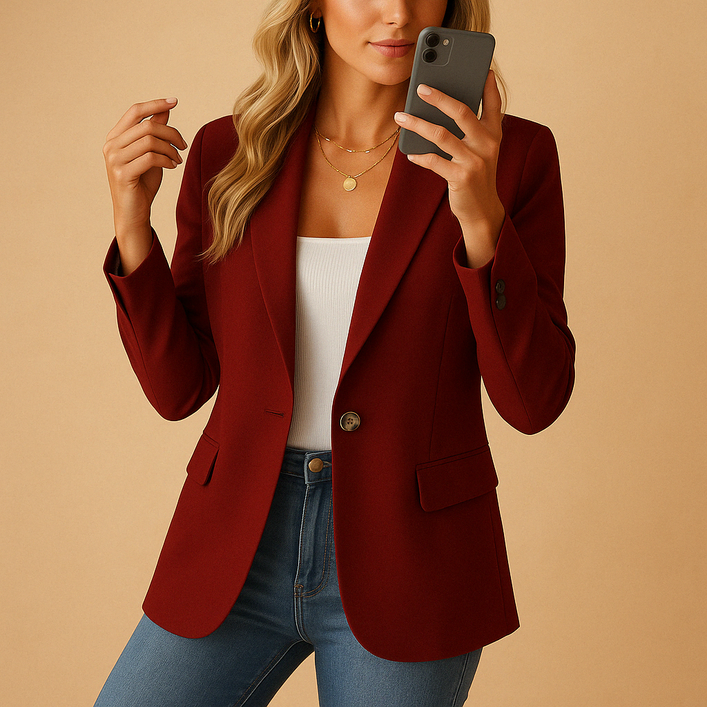 Elegant women's tailored jacket, ideal for layering during spring and summer seasons