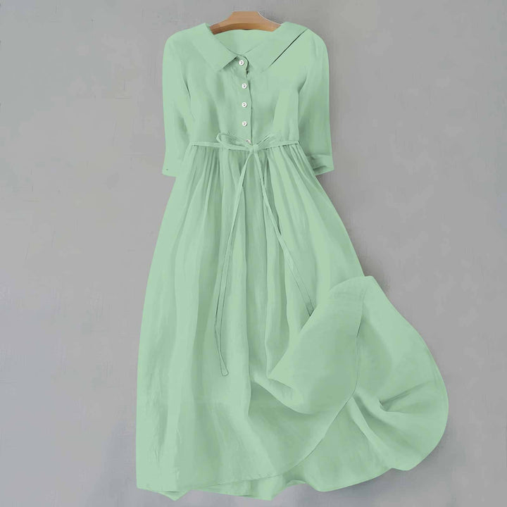 Stylish women's summer dress, a long maxi with a flattering silhouette, perfect for warm weather.