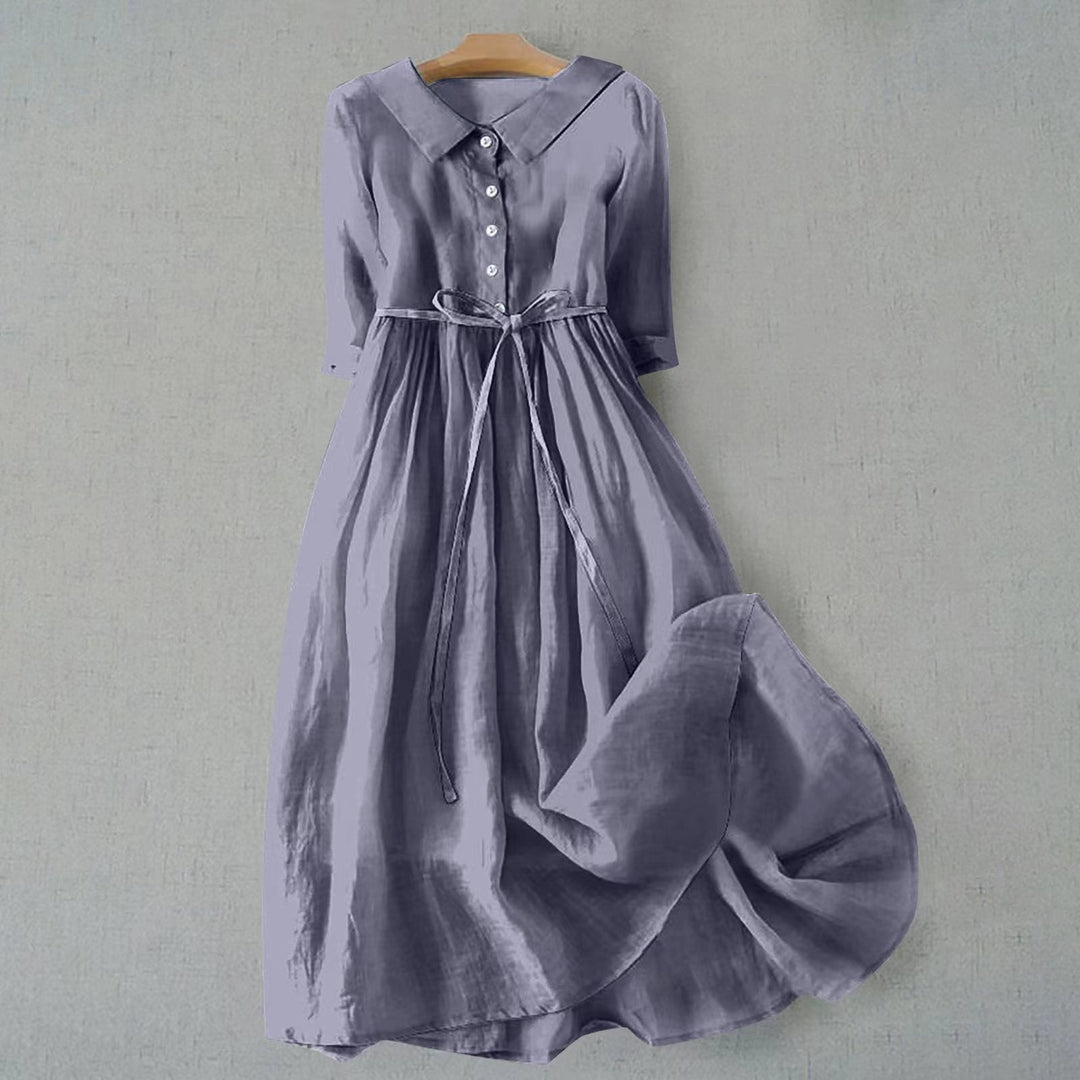 Women's elegant flowy maxi dress, a versatile piece for summer; comfortable for day or evening wear.