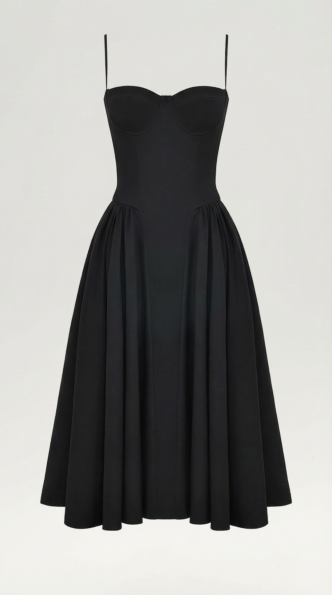 Garden wedding guest dress: Women's floral corset midi with sweetheart neckline.