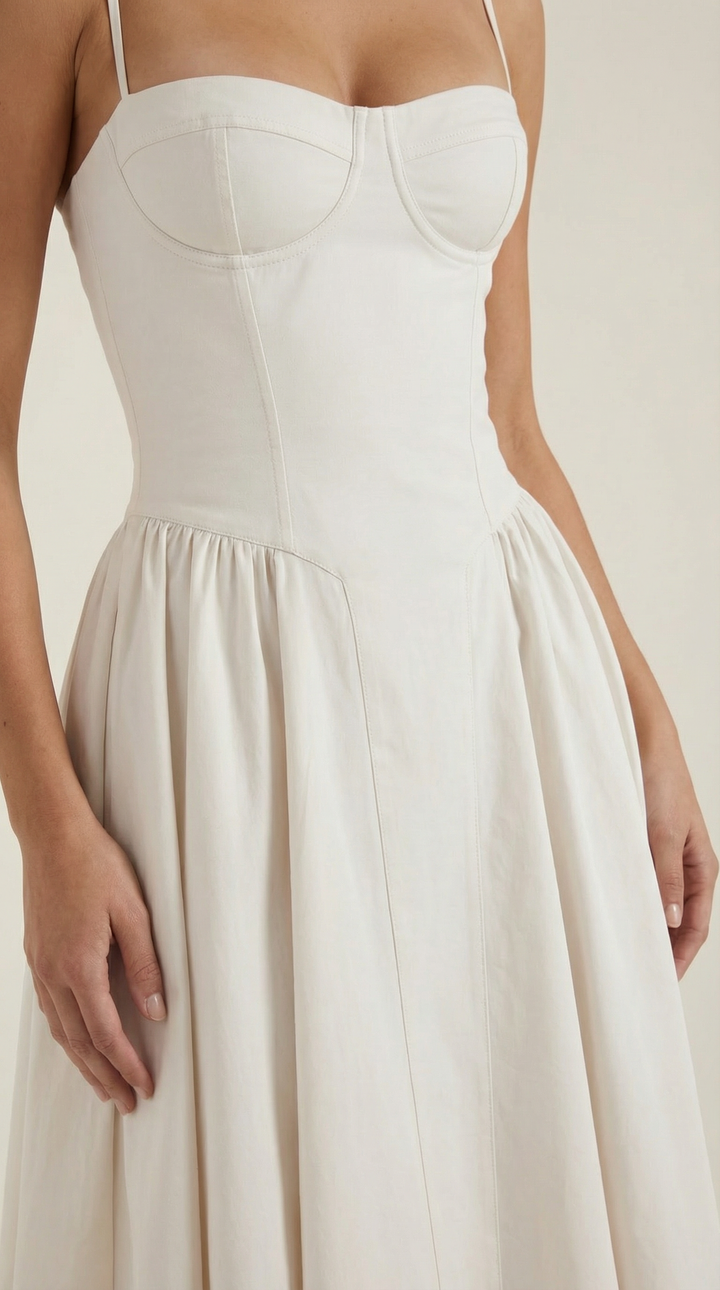 Elegant party dress: Women's floral corset midi with a charming sweetheart neck.