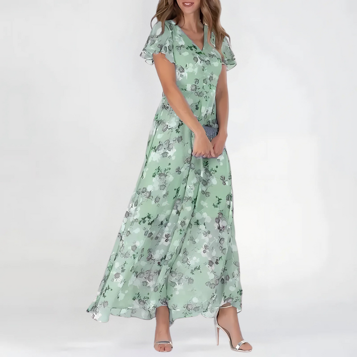 Stylish women's floral elegance summer dress, comfortable and elegant, great for parties and spring