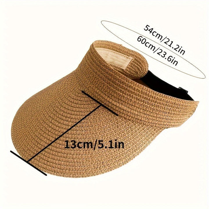 UV protective women's foldable sun visor with wide brim, essential summer accessory for sun protection.