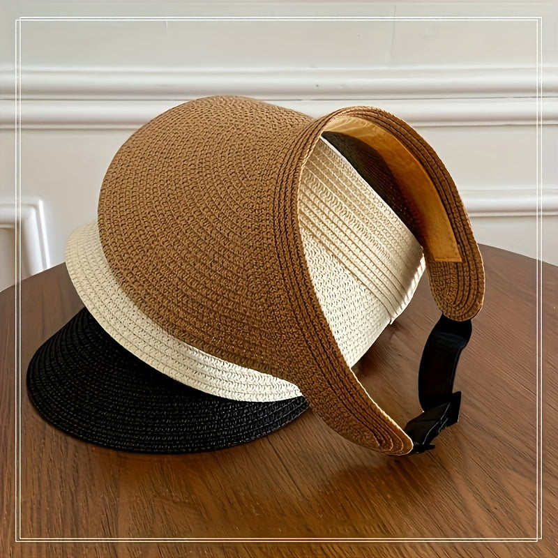 Compact & stylish women's foldable wide brim sun visor, excellent for sun protection on any summer day.