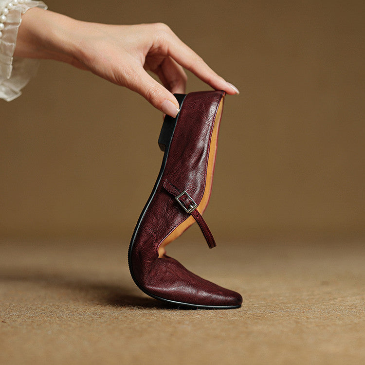 Textured genuine leather women's mules, slip-on design for easy wearing comfort