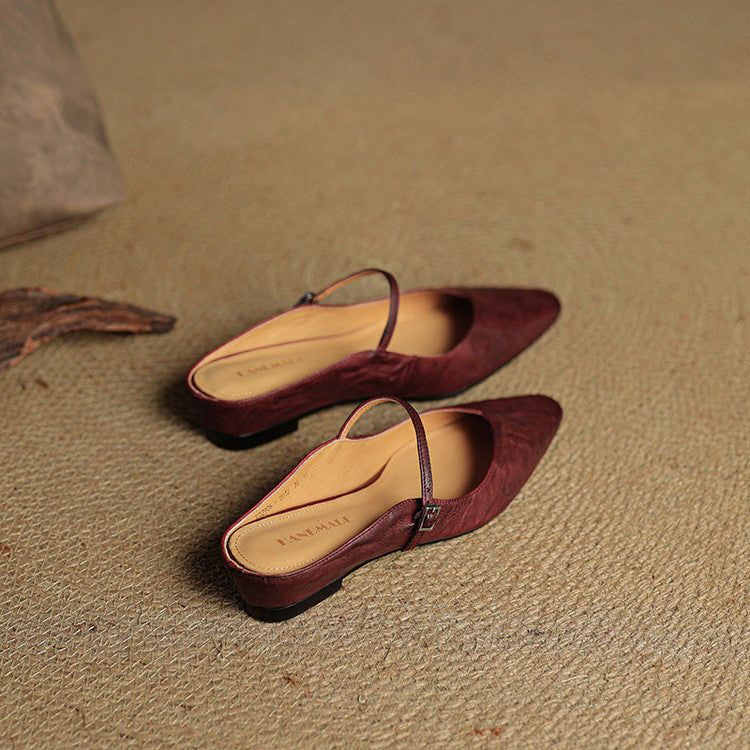 Women's slip-on summer mules, crafted from genuine leather for breathable style