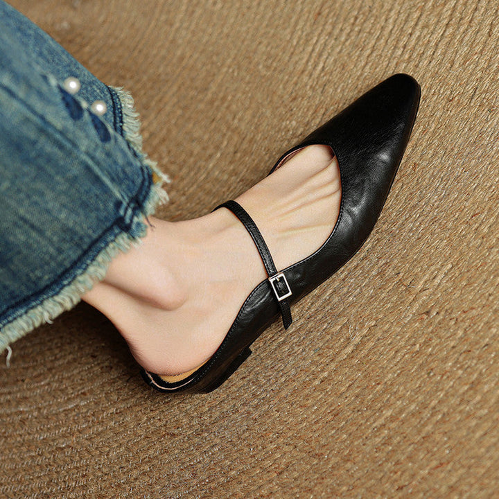 Sophisticated women's slip-on leather mules, perfect addition to summer wardrobe