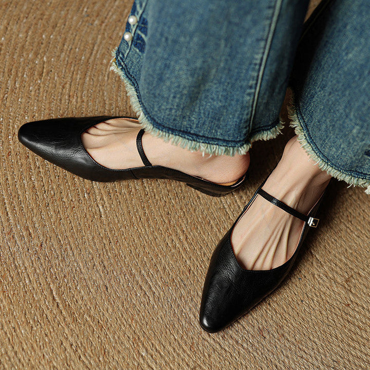 Women's slip-on genuine leather mules, a comfortable and stylish choice for casual shoes