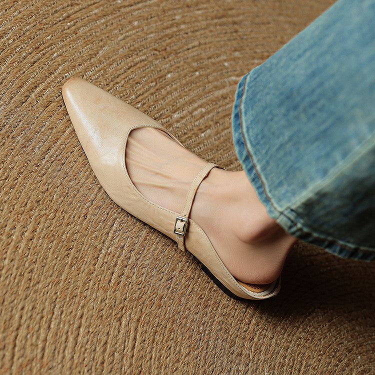 Stylish women's leather mules, slip-on design perfect for warm weather fashion