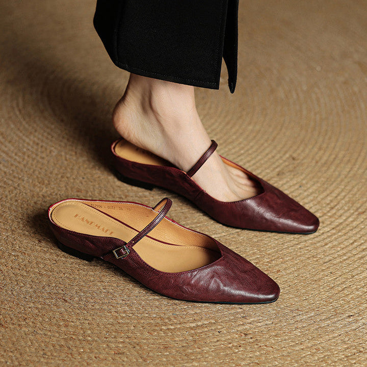 Comfortable women's slip-on mules, made from genuine leather, a summer essential