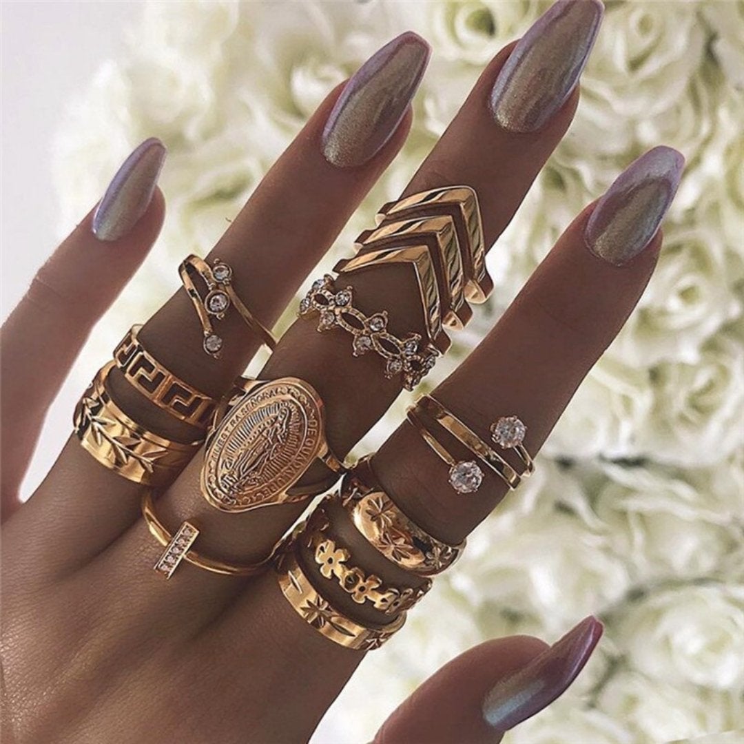 Stackable silver rings for women, handmade with unique designs. Elegant & versatile jewelry set.