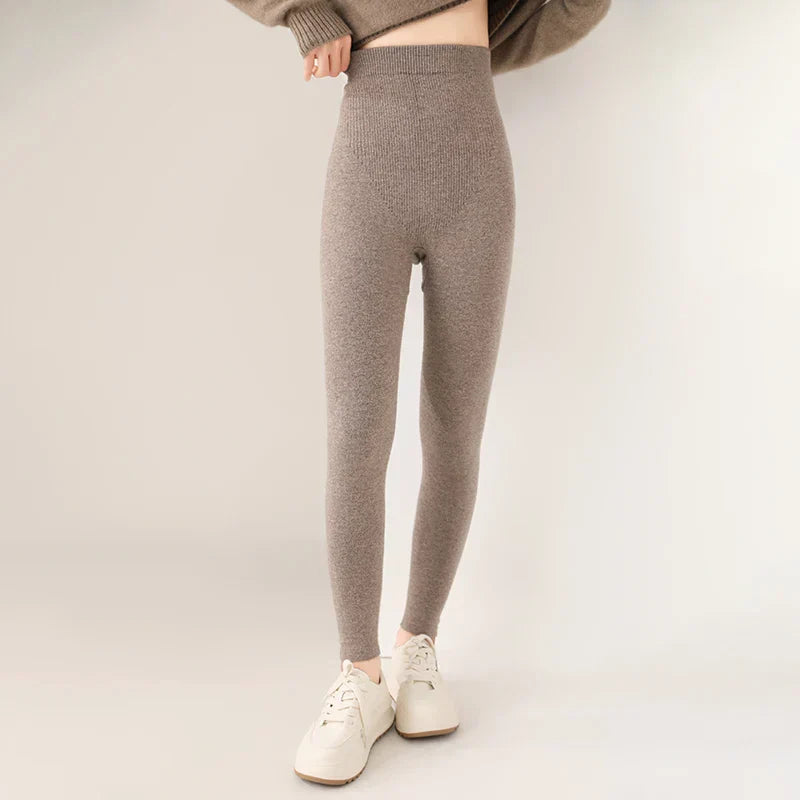 Stylish women's high waist leggings, soft-touch cashmere for ultimate comfort & everyday wear.