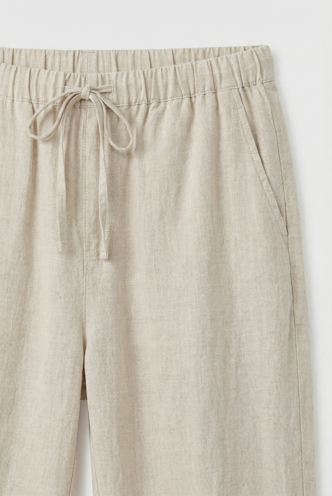 Casual high waist drawstring straight leg pants for women. Ideal for summer, vacation fashion & resort style.
