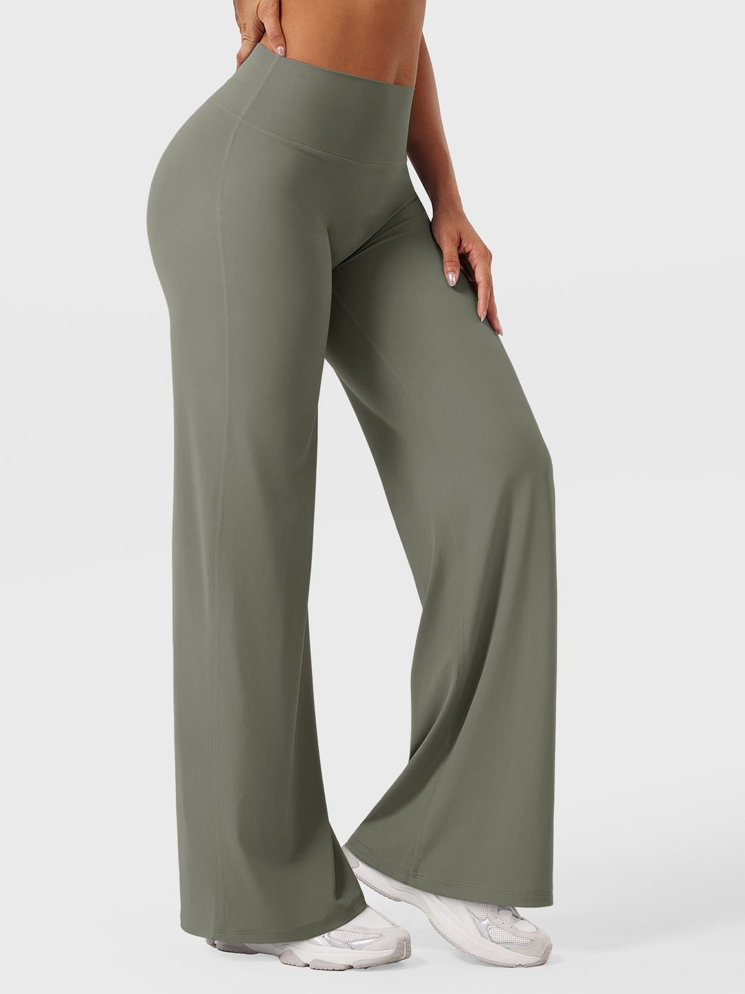 Pair of women's high waist flared pants, summer casual, comfortable versatile fashion item