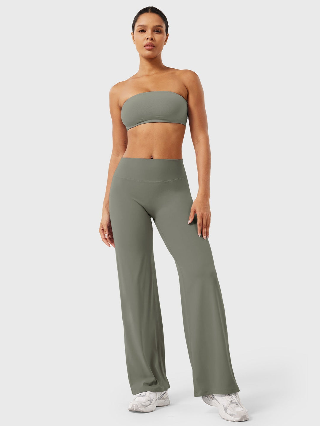 Black women's high waist flared pants, summer casual, comfortable versatile classic