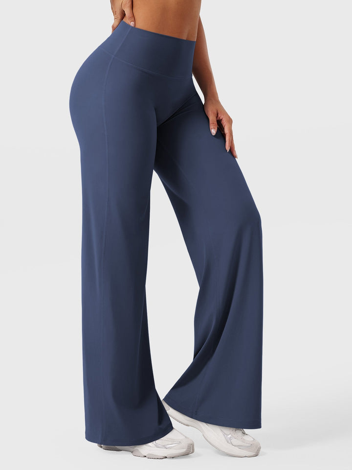 Solid color women's high waist flared pants, summer casual, comfortable versatile simple