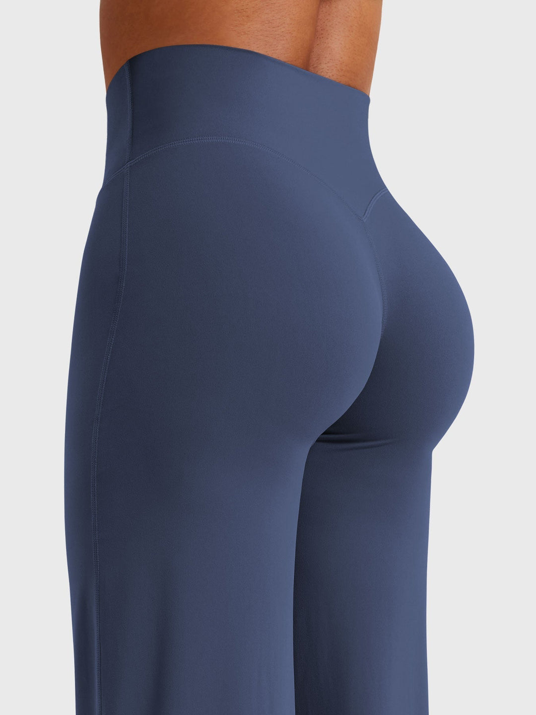 Soft knit women's high waist flared pants, summer casual, comfortable versatile bottoms