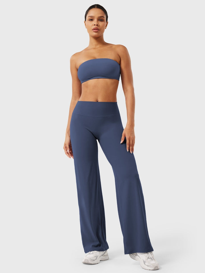 Breathable women's high waist flared pants, summer casual, comfortable versatile for hot days