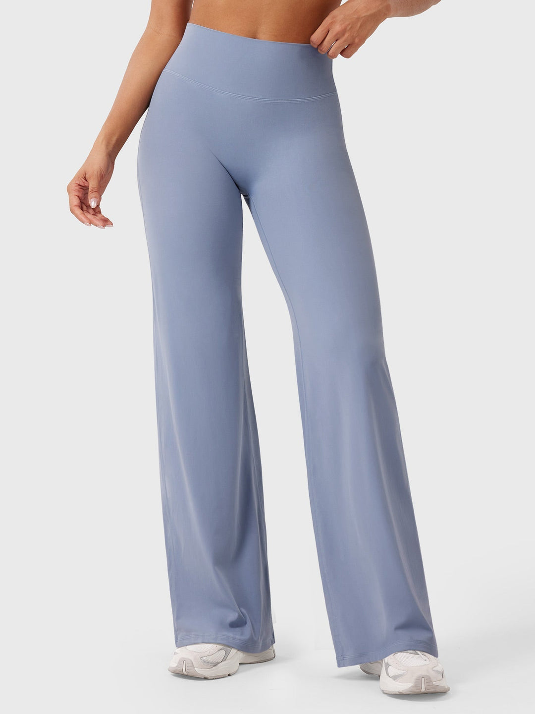 Outfit featuring women's high waist flared pants, summer casual, comfortable versatile look