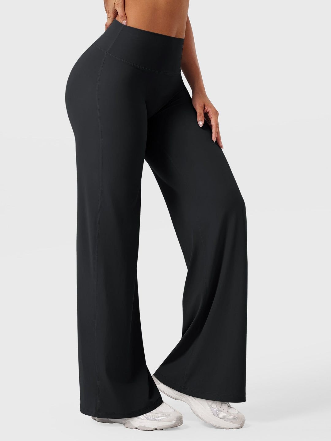 Versatile high waist flared pants for women, summer casual bottoms, comfortable and fashionable