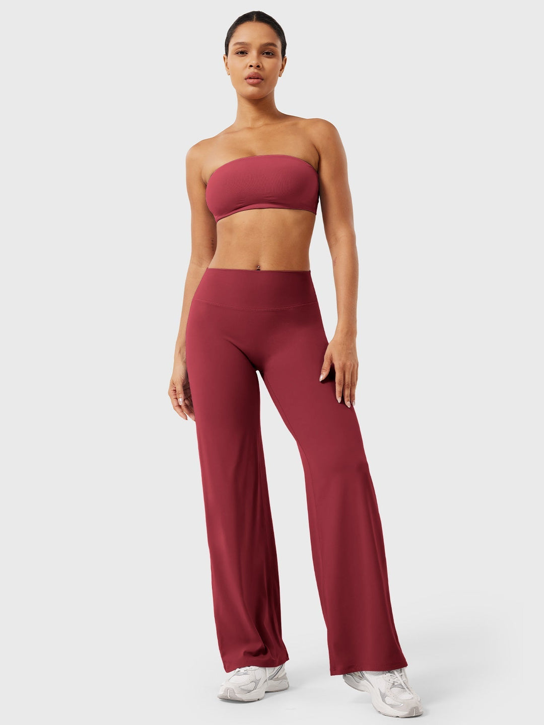 Women's high waist flared pants, wrinkle-resistant fabric, summer casual, comfortable versatile