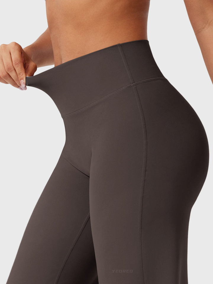 Women's high waist flared pants, paired with sandals, summer casual, comfortable versatile