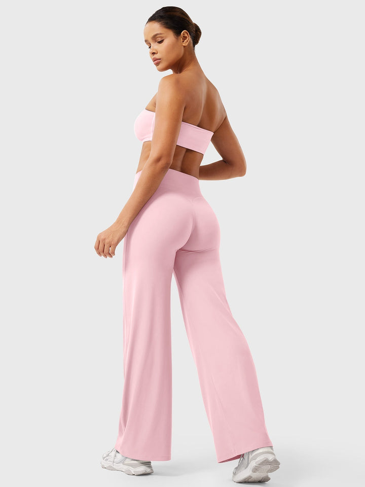 Full-length women's high waist flared pants, summer casual, comfortable versatile bottoms