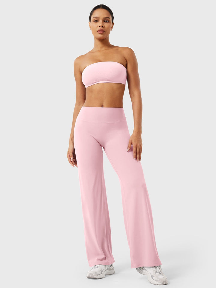 Cropped women's high waist flared pants, summer casual, comfortable versatile chic style