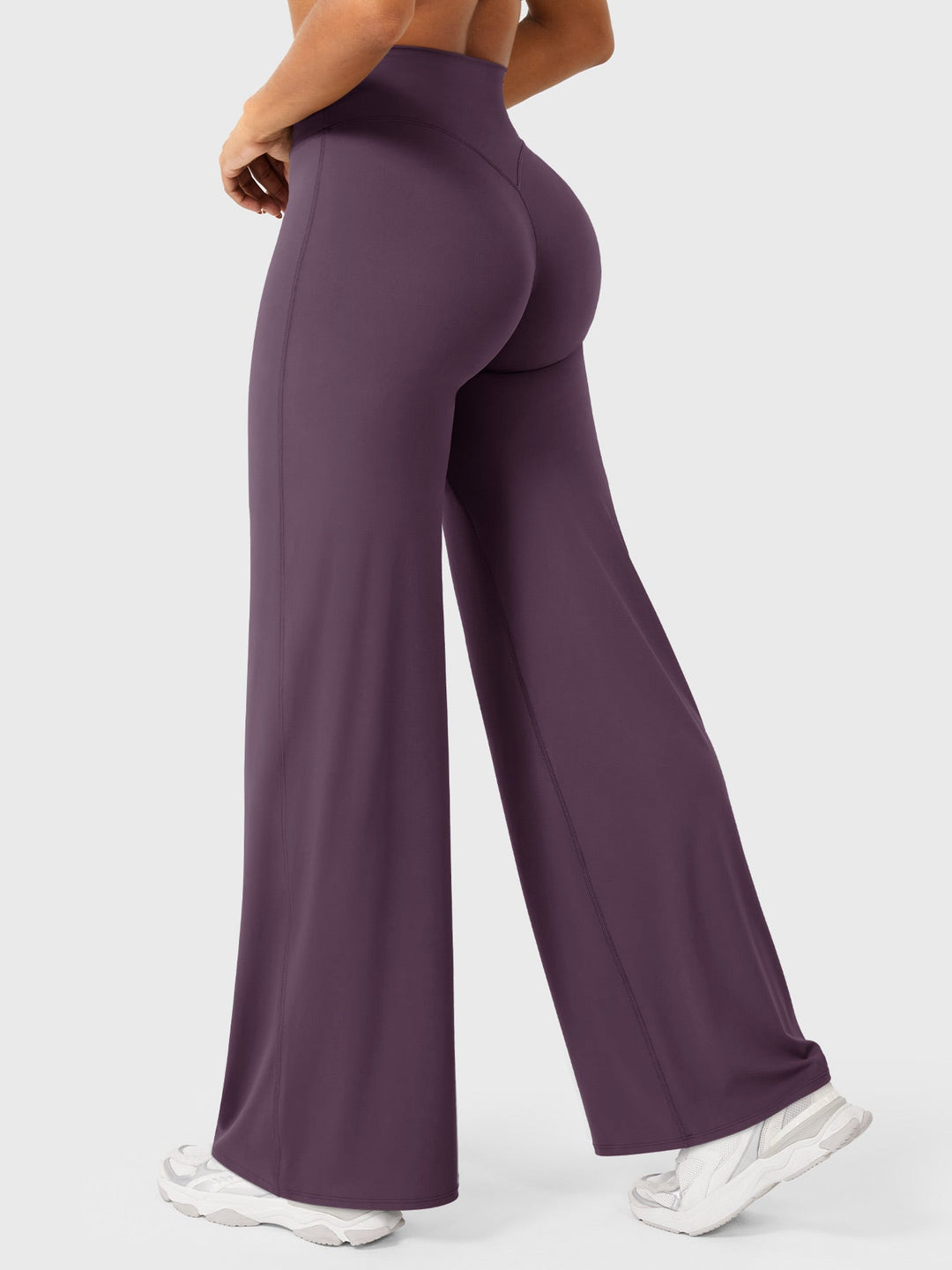 Folded women's high waist flared pants, ready for packing, summer casual, comfortable versatile