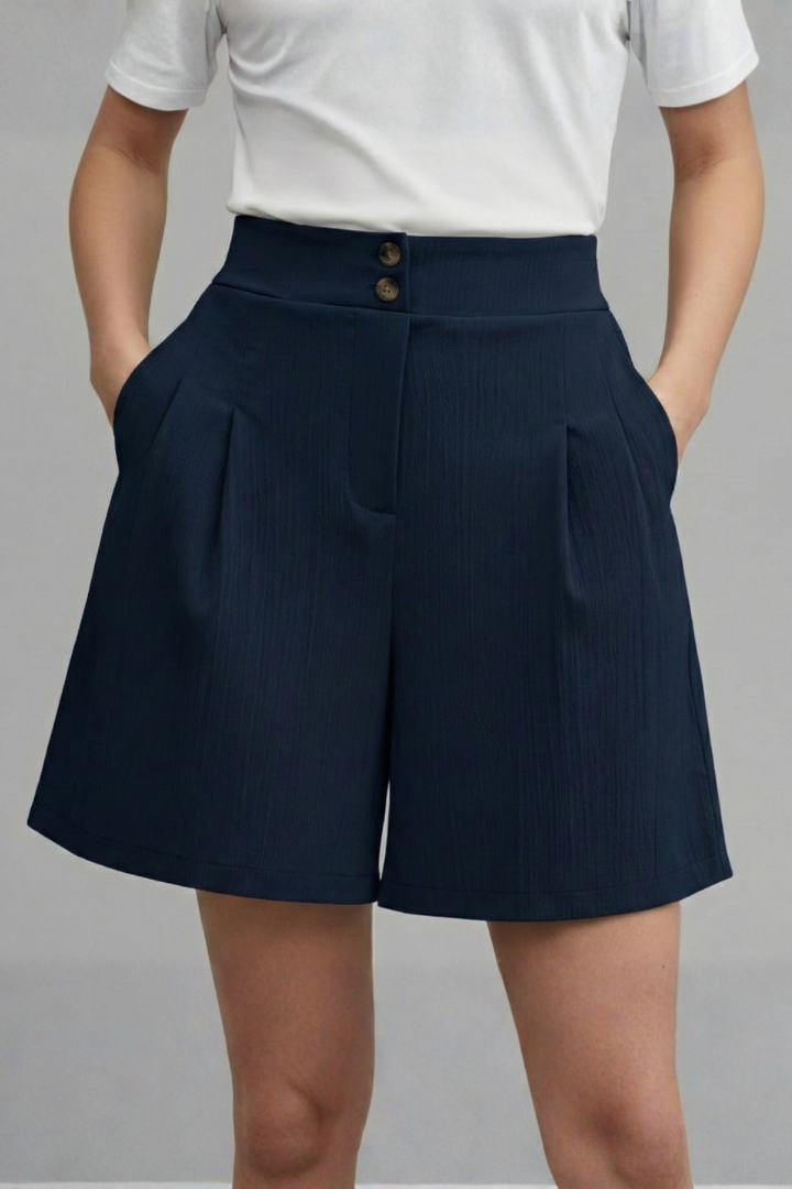 Stylish and comfortable women's high waist wide leg shorts, suitable for various casual activities.