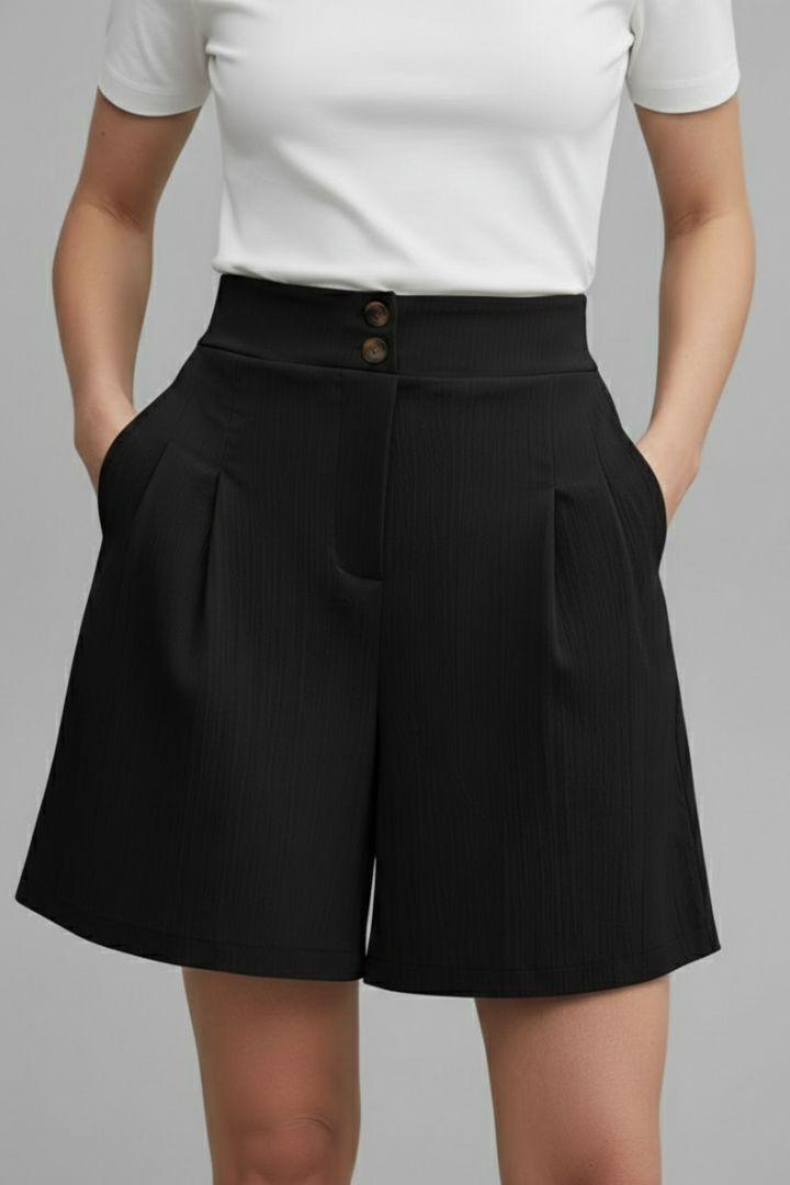 Plain high waist wide leg shorts for women, an easy-to-style piece for your summer wardrobe.