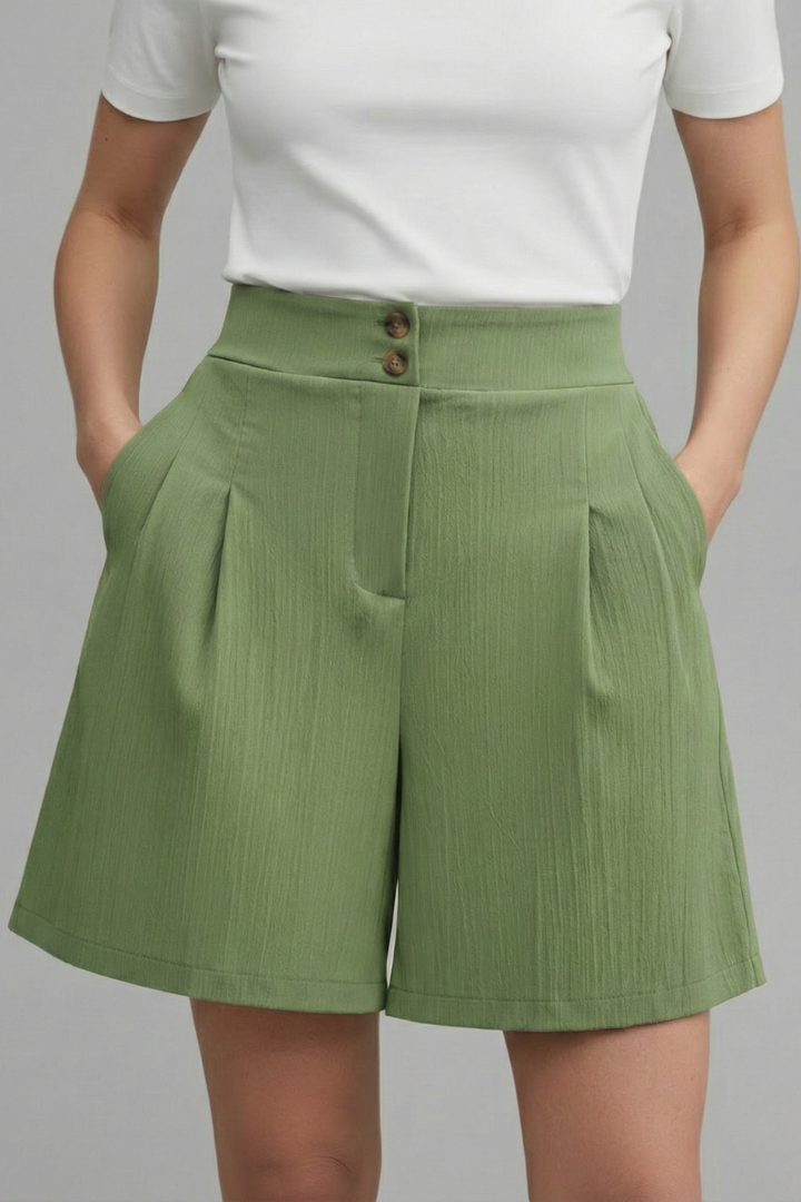 Women's high waist wide leg shorts, a comfortable and fashionable choice for warm weather days.