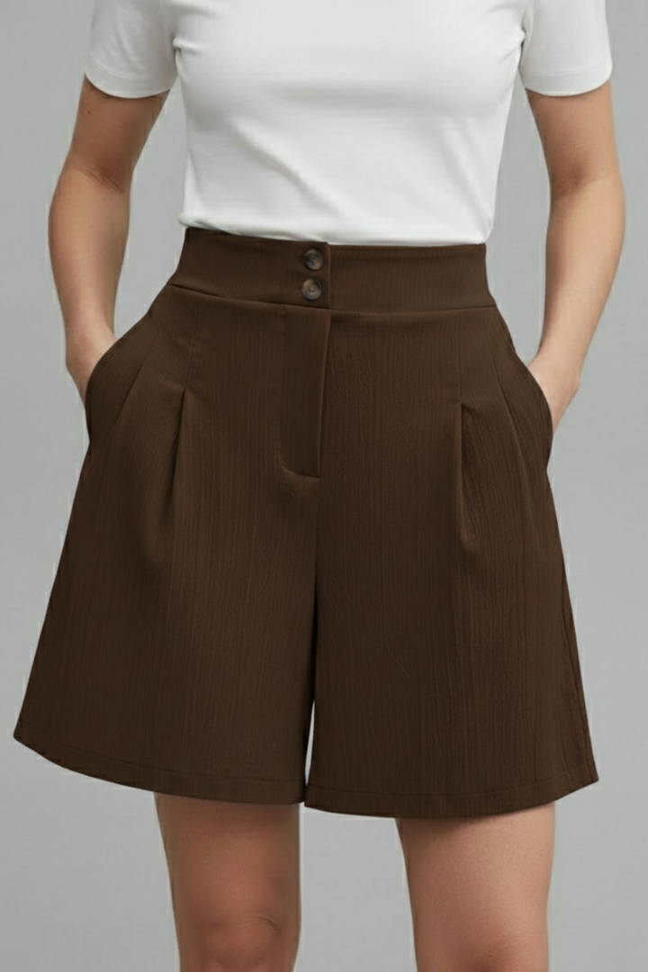 High waist wide leg shorts for women in a classic solid hue, versatile for any summer occasion.