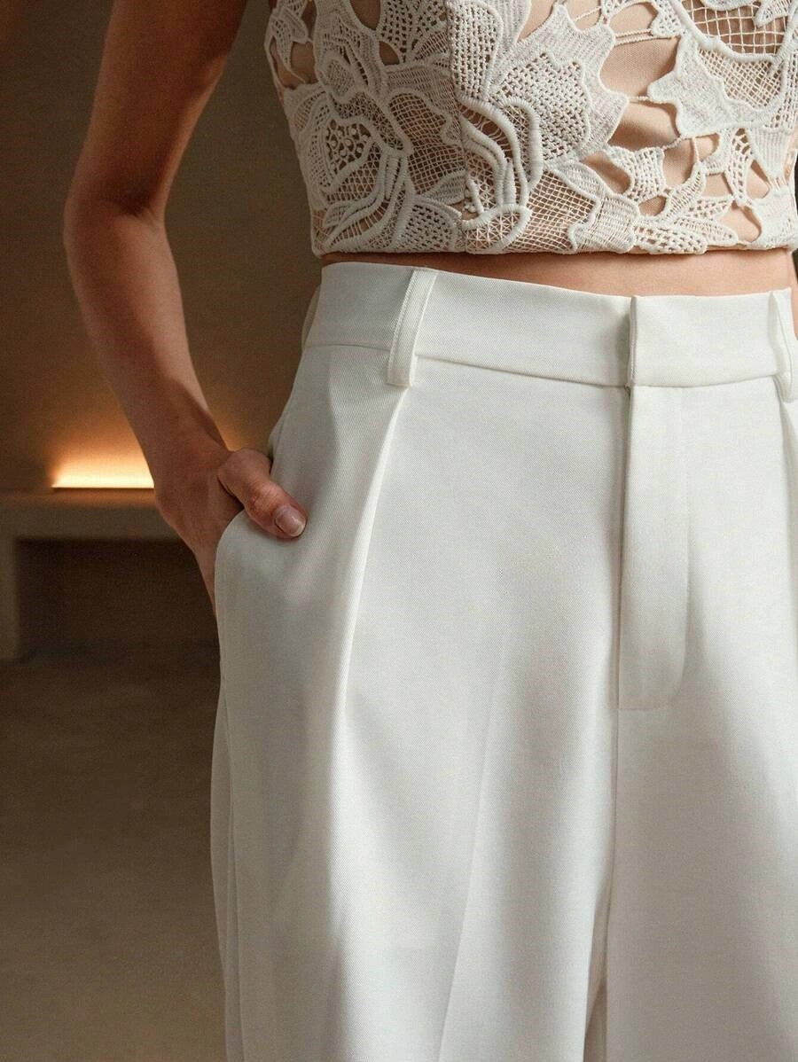 Versatile women's high waist wide leg dress pants, expertly tailored for comfort and sophisticated style.