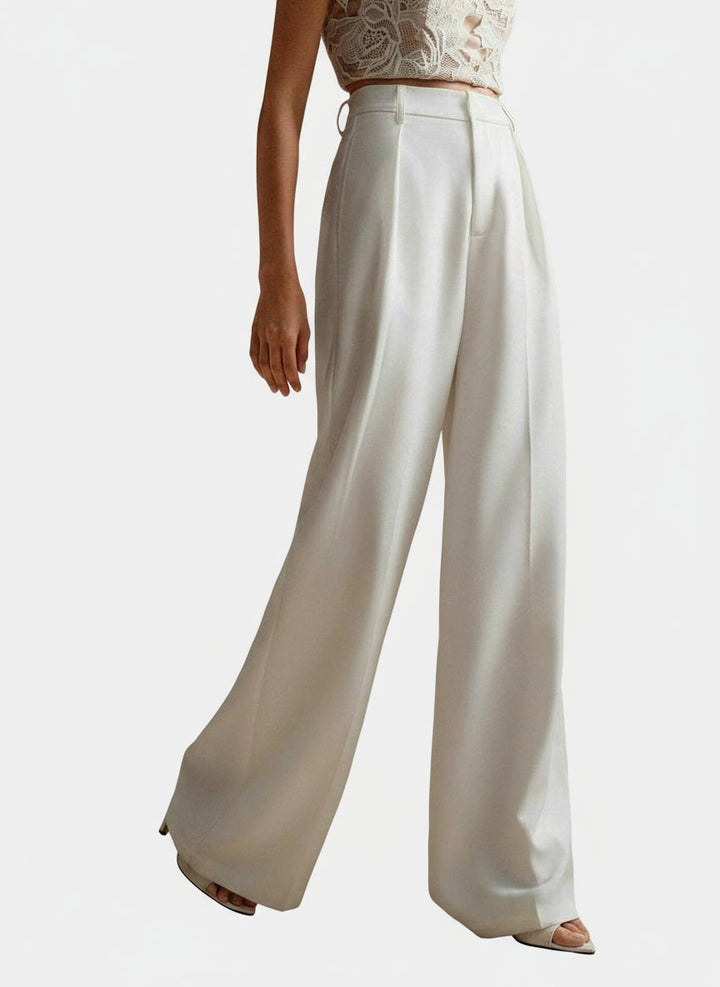 Women's elegant wide leg tailored trousers, high-waisted for a flattering and fashion-forward silhouette.
