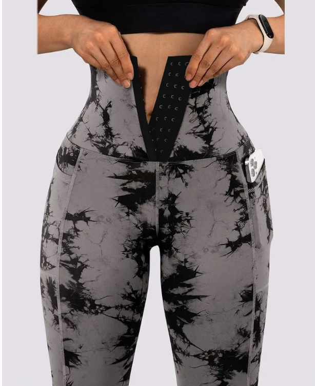 Women's sculpting high-waisted black leggings. Comfortable stretch shapewear, perfect for styling and activewear.