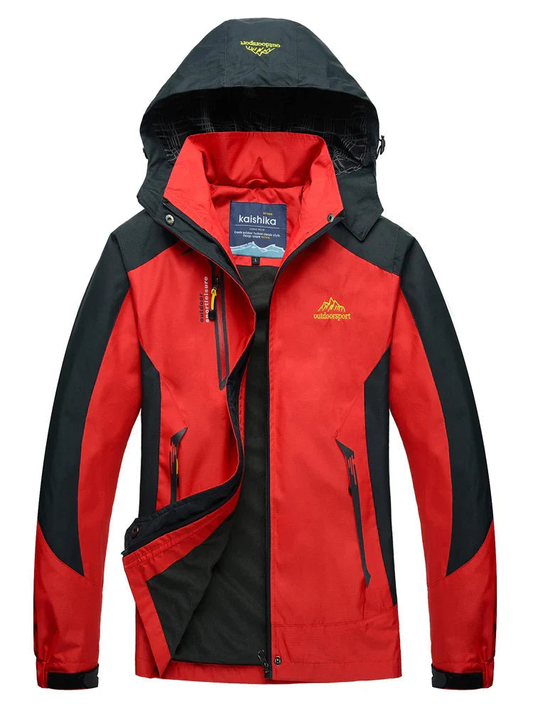 Back view of women's lightweight hooded raincoat, emphasizing waterproof and casual style.