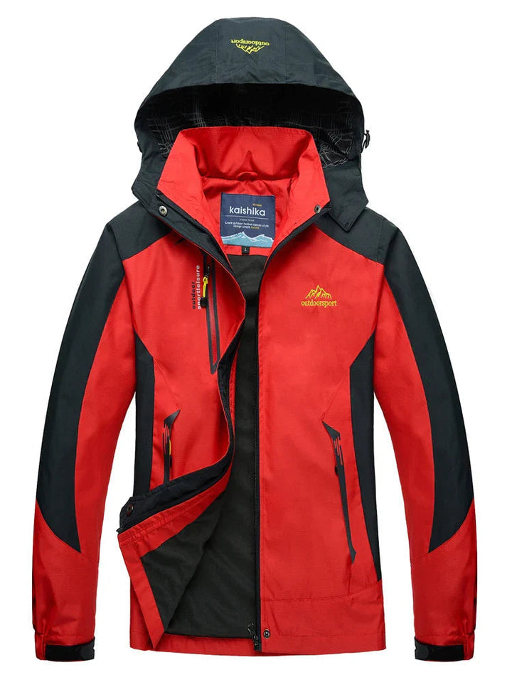 Back view of women's lightweight hooded raincoat, emphasizing waterproof and casual style.