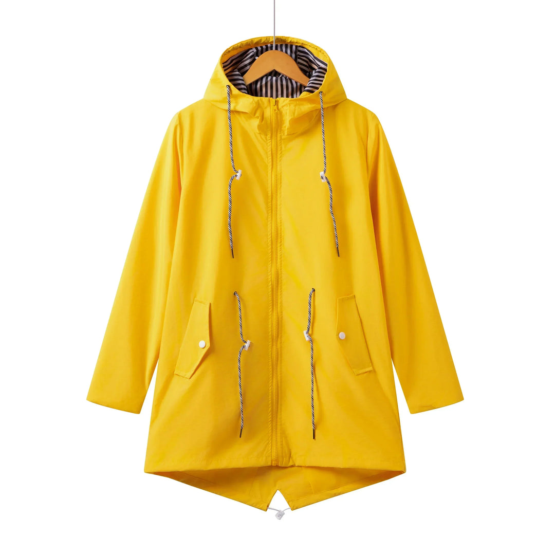 Lightweight women's casual jacket with hood and front zipper, a versatile outerwear piece for daily fashion