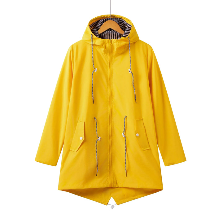 Lightweight women's casual jacket with hood and front zipper, a versatile outerwear piece for daily fashion