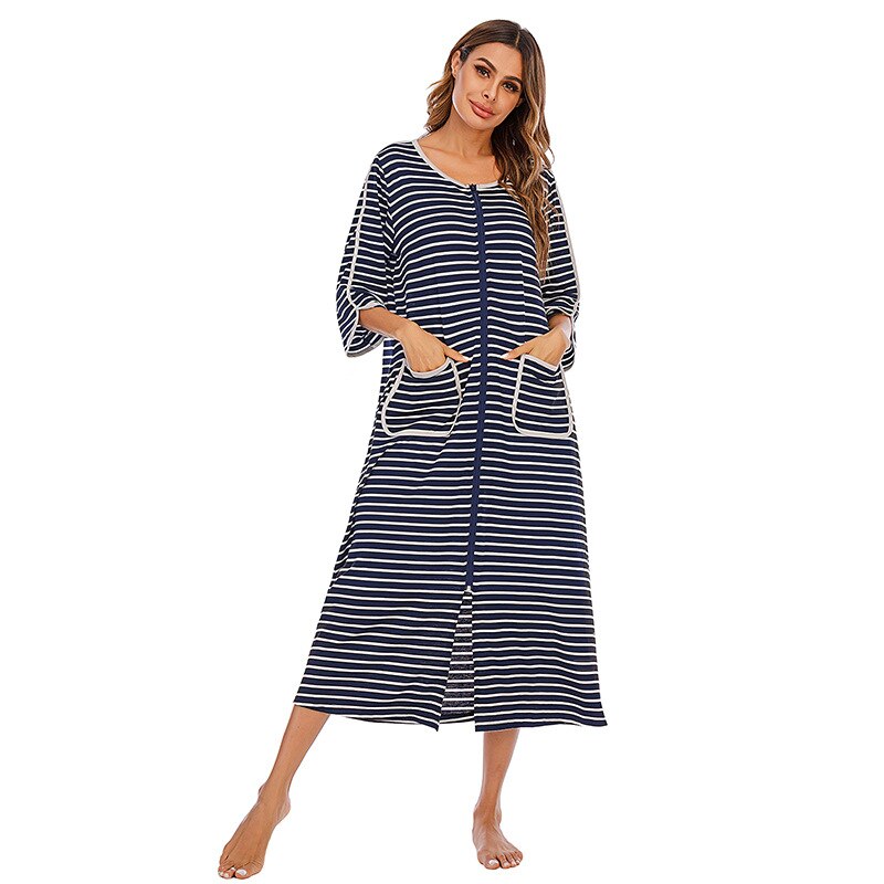 Back view of a women's warm fleece nightdress with hood, emphasizing its cozy design