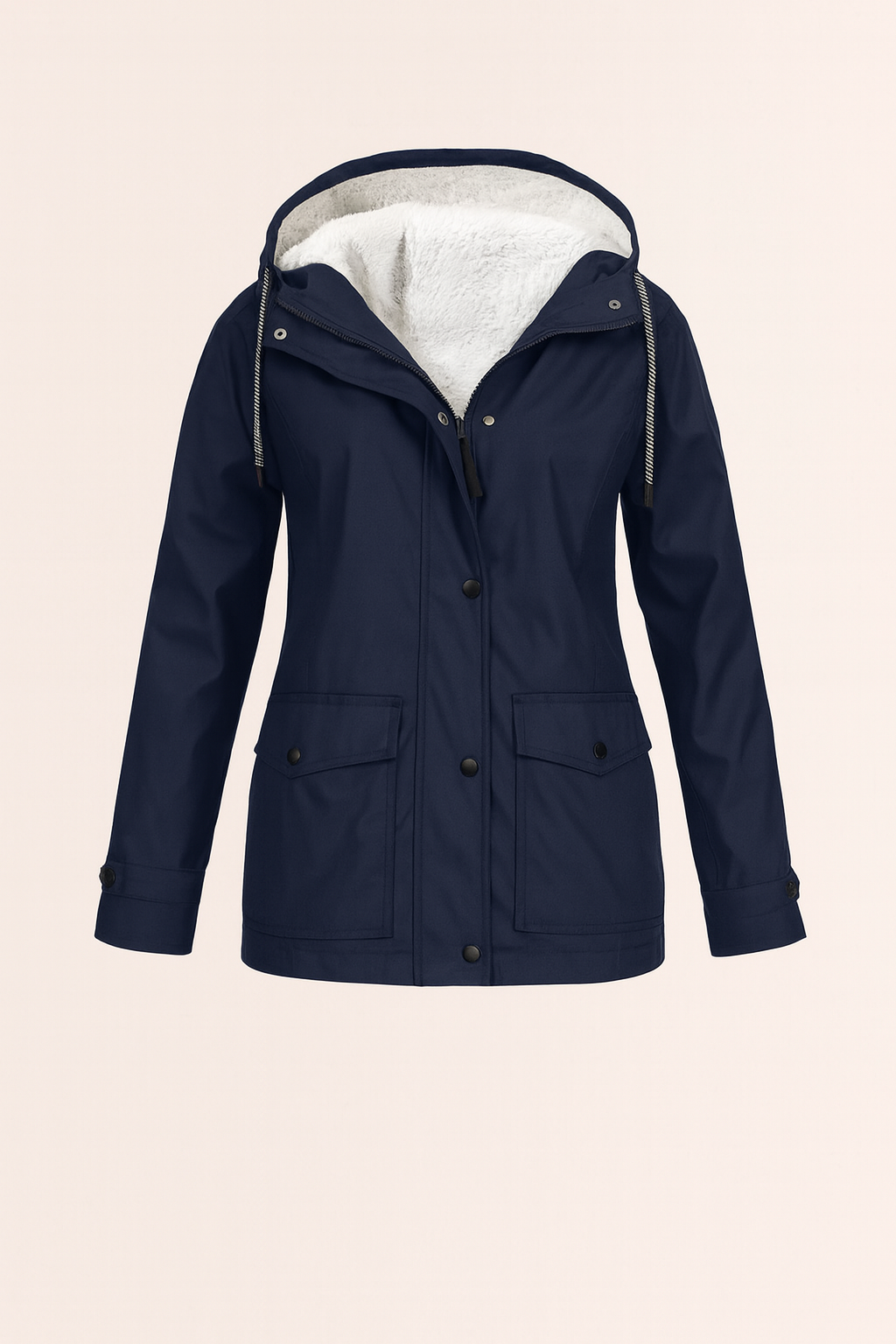 Casual women's hooded winter coat, insulated for cold weather. Warm and comfortable everyday jacket.