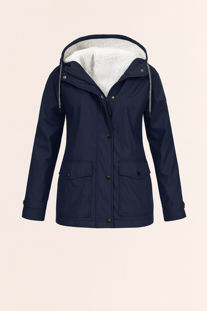 Casual women's hooded winter coat, insulated for cold weather. Warm and comfortable everyday jacket.