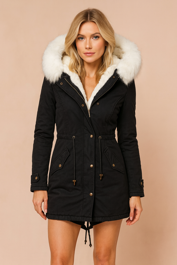 Women's insulated winter parka jacket for ultimate warmth. Hooded, long design perfect for cold weather outdoor apparel.