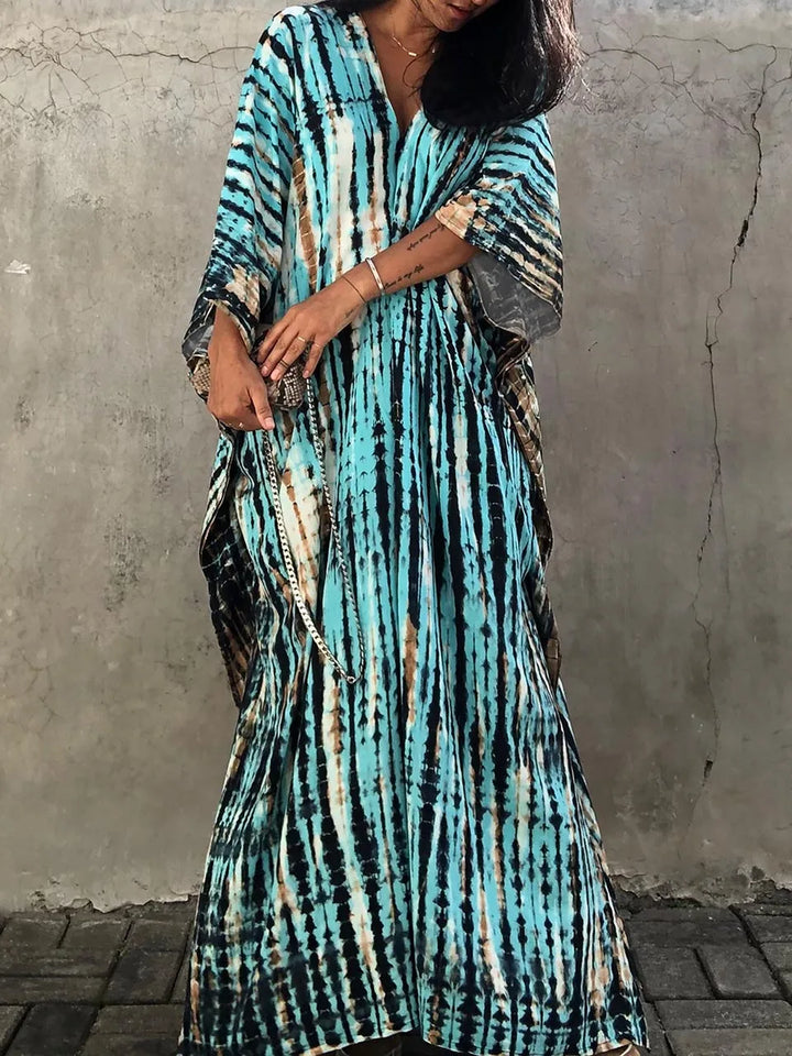 Casual women's Janne maxi dress, a loose fit caftan for beach and summer.