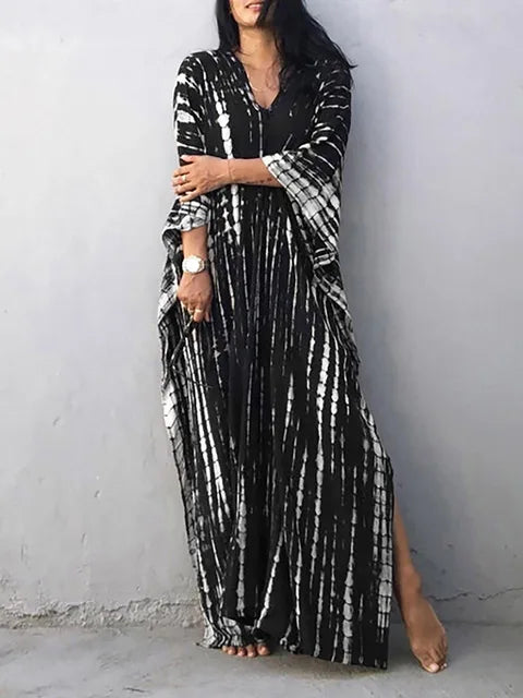 Casual Janne maxi dress for women, featuring a bohemian print and loose fit.