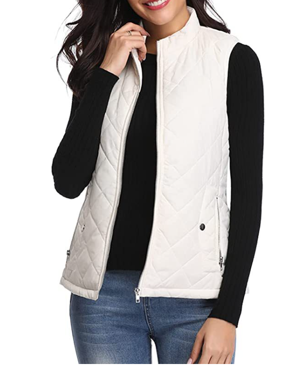 Functional women's padded vest, a stylish and cozy choice for everyday casual fashion & layering.