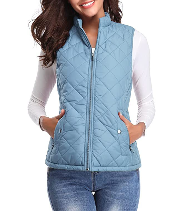 Casual women's vest, lightly padded & stylish for comfortable everyday layering in spring/autumn.