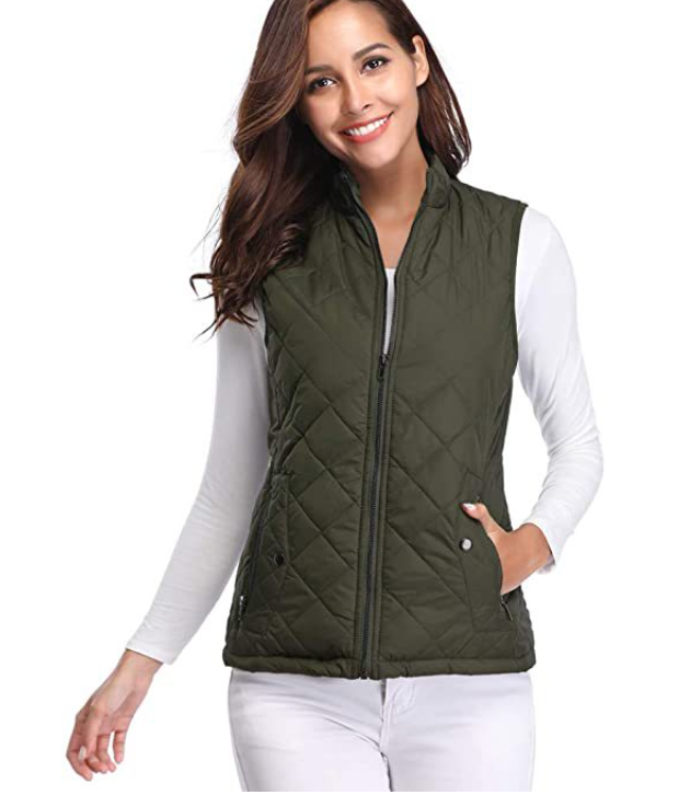 Autumn fashion: stylish women's lightly padded vest for cozy layering and transitional outerwear.